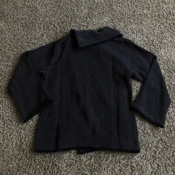 Original Design Sweater Womens Large Gray Wrap Knit Long Sleeve Button Tie Waist - Picture 4 of 12